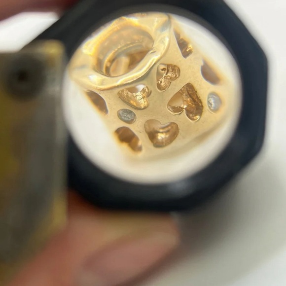 PANDORA 14K Yellow Gold Diamond Tunnel of Love Charm - Picture 2 of 5